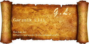 Garzsik Lili névjegykártya